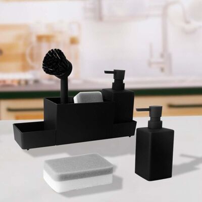 Scotch Organisateur Evier Cuisine Distributeur De Liquide Vaisselle Accessoire De Rangement Brosse À Vaisselle Avec Distributeur De Liquide Noir (350ml) - Publicité Scotch Organisateur Evier Cuisine Distributeur De Liquide Vaisselle Accessoire De Rangement Brosse À Vaisselle Avec Distributeur De Liquide Noir (350ml) - Publicité