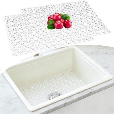 GRASSLIN Lot De 2 Tapis Évier, 30x40cm Découpable, Protection Céramique Acier, Drainage Rapide Pvc, Cuisine - Publicité GRASSLIN Lot De 2 Tapis Évier, 30x40cm Découpable, Protection Céramique Acier, Drainage Rapide Pvc, Cuisine - Publicité