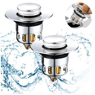 Vision 2 Pcs Bonde De Lavabo Pop-up Universel Bonde Lavabo Filtre De Vidange Anti-bloqué Bouchon D'Évier Pour Trous De Drainage 34 - 40mm - Publicité Vision 2 Pcs Bonde De Lavabo Pop-up Universel Bonde Lavabo Filtre De Vidange Anti-bloqué Bouchon D'Évier Pour Trous De Drainage 34 - 40mm - Publicité