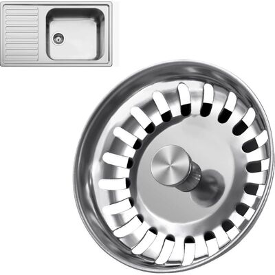 Vision Crépine D'Évier De Cuisine En Acier Inoxydable – Remplacement Du Bouchon D'Évier Pour Attrape-nourriture Et Cheveux, Universelle Pour Évier Britannique De Diamètre 78 Mm - Publicité Vision Crépine D'Évier De Cuisine En Acier Inoxydable – Remplacement Du Bouchon D'Évier Pour Attrape-nourriture Et Cheveux, Universelle Pour Évier Britannique De Diamètre 78 Mm - Publicité