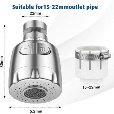 PELTOR Aérateur De Robinet, Robinet Pivotant À 360°, Aérateur De Robinet À Économie D'Eau, Buse De Régulateur De Filtre De Robinet À Économie D'Eau De Cuisine Et De Salle De Bains, Argent - Publicité PELTOR Aérateur De Robinet, Robinet Pivotant À 360°, Aérateur De Robinet À Économie D'Eau, Buse De Régulateur De Filtre De Robinet À Économie D'Eau De Cuisine Et De Salle De Bains, Argent - Publicité