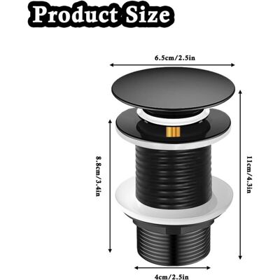 PELTOR Bonde De Lavabo Noir Sans Trop Plein, Bonde De Lavabo Sans Trop Plein Universelle Normes-g 1 ¼ Avec Joint Bonde Lavabo Pour Vasque A Poser, Pour Cuisines, Bain, Lavabo, Évier - Publicité PELTOR Bonde De Lavabo Noir Sans Trop Plein, Bonde De Lavabo Sans Trop Plein Universelle Normes-g 1 ¼ Avec Joint Bonde Lavabo Pour Vasque A Poser, Pour Cuisines, Bain, Lavabo, Évier - Publicité