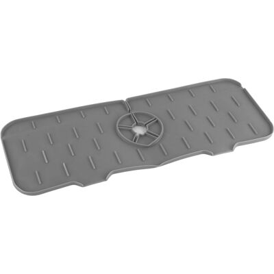 HEAT Tapis De Robinet En Silicone Réutilisable, Récupérateur D'Eau, Égouttoir Pour Évier De Cuisine Ou Salle De Bain, Gris - Publicité HEAT Tapis De Robinet En Silicone Réutilisable, Récupérateur D'Eau, Égouttoir Pour Évier De Cuisine Ou Salle De Bain, Gris - Publicité