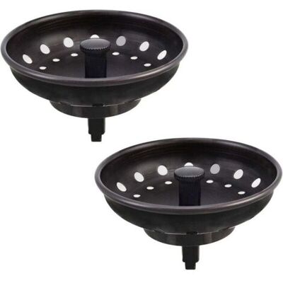 ABYSSE Noire 2 Pièces Bouchon D'Évier À Tête Plate Américaine Filtre D'Évier En Acier Inoxydable, Accessoires De Vidange D'Évier De Cuisine - Publicité ABYSSE Noire 2 Pièces Bouchon D'Évier À Tête Plate Américaine Filtre D'Évier En Acier Inoxydable, Accessoires De Vidange D'Évier De Cuisine - Publicité