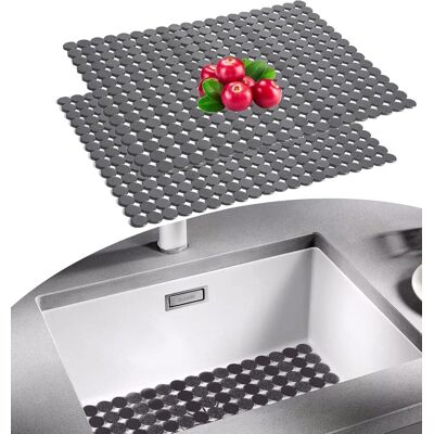 GRASSLIN Lot De 2 Tapis Évier, 30x40cm Pvc Découpable, Protection Rayures, Drainage Rapide, Cuisine - Publicité GRASSLIN Lot De 2 Tapis Évier, 30x40cm Pvc Découpable, Protection Rayures, Drainage Rapide, Cuisine - Publicité
