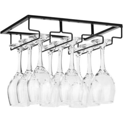 URSUS Étagère À Verres À Vin Sous Meuble - Porte-verres En Métal Avec Vis, Étagère De Rangement À 3 Niveaux En Acier Inoxydable Pour Cuisine, Bar, Restaurant, Noir - Publicité URSUS Étagère À Verres À Vin Sous Meuble - Porte-verres En Métal Avec Vis, Étagère De Rangement À 3 Niveaux En Acier Inoxydable Pour Cuisine, Bar, Restaurant, Noir - Publicité