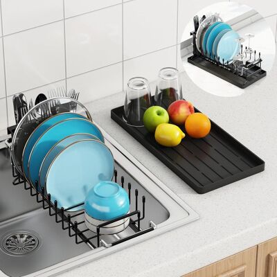 GRASSLIN Petit Egouttoir Vaisselle, A Vaisselle Cuisine Extensible, Seche Sur Evier Avec Porte-couverts, Égouttoir Compact En Acier Inox, Support De Séchage Pour Évier 14''-19'' -'Parent'-'- - Publicité GRASSLIN Petit Egouttoir Vaisselle, A Vaisselle Cuisine Extensible, Seche Sur Evier Avec Porte-couverts, Égouttoir Compact En Acier Inox, Support De Séchage Pour Évier 14''-19'' -'Parent'-'- - Publicité