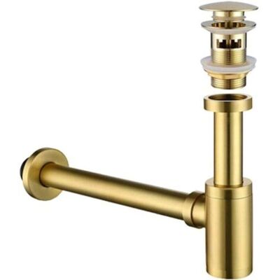 ABYSSE Bonde De Vidange En Acier Inoxydable Avec Trop-plein Pour Salle De Bain, Siphon Pour Évier De Cuisine Et De Salle De Bain, Finition Or Brossé - Publicité ABYSSE Bonde De Vidange En Acier Inoxydable Avec Trop-plein Pour Salle De Bain, Siphon Pour Évier De Cuisine Et De Salle De Bain, Finition Or Brossé - Publicité