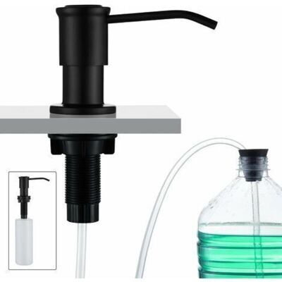 URSUS Distributeur De Savon Encastrable, Distributeur Savon Evier Cuisine, Distributeur Savon Integre Avec Bouteille 500ml Et Ensemble De Rallonge De 1,0 M, Recharge Du Haut, Noir - Publicité URSUS Distributeur De Savon Encastrable, Distributeur Savon Evier Cuisine, Distributeur Savon Integre Avec Bouteille 500ml Et Ensemble De Rallonge De 1,0 M, Recharge Du Haut, Noir - Publicité