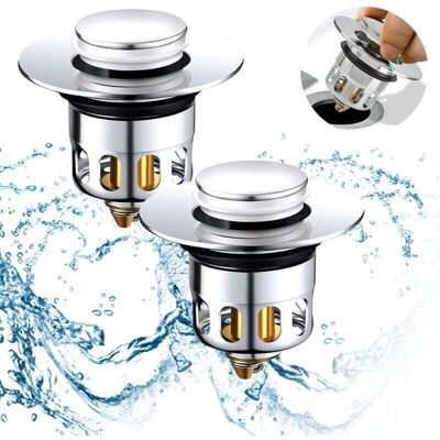 BRINSEA 2 Pcs Bonde De Lavabo Pop-up Universel Bonde Lavabo Filtre De Vidange Anti-bloqué Bouchon D'Évier Pour Trous De Drainage 34 - 40mm - Publicité BRINSEA 2 Pcs Bonde De Lavabo Pop-up Universel Bonde Lavabo Filtre De Vidange Anti-bloqué Bouchon D'Évier Pour Trous De Drainage 34 - 40mm - Publicité