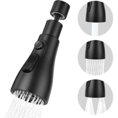 ABYSSE Douchette Evier Cuisine Robinet 360 Degres(noir), 3 Modes Embout Robinet Cuisine Avec Aerateur, Mitigeur Evier Cuisine Tete De Robinet Rotative, Adaptateur Robinet Universal Orientable - Publicité ABYSSE Douchette Evier Cuisine Robinet 360 Degres(noir), 3 Modes Embout Robinet Cuisine Avec Aerateur, Mitigeur Evier Cuisine Tete De Robinet Rotative, Adaptateur Robinet Universal Orientable - Publicité