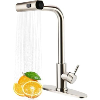 MOXIE Sjlerst Robinet De Cuisine, Mitigeur Douchette Pivotant À 360° En Acier Inoxydable, Robinet D'Évier À Arc Élevé, Robinet Avec Pulvérisateur Escamotable De 3 Modes 1/2 - Publicité MOXIE Sjlerst Robinet De Cuisine, Mitigeur Douchette Pivotant À 360° En Acier Inoxydable, Robinet D'Évier À Arc Élevé, Robinet Avec Pulvérisateur Escamotable De 3 Modes 1/2 - Publicité