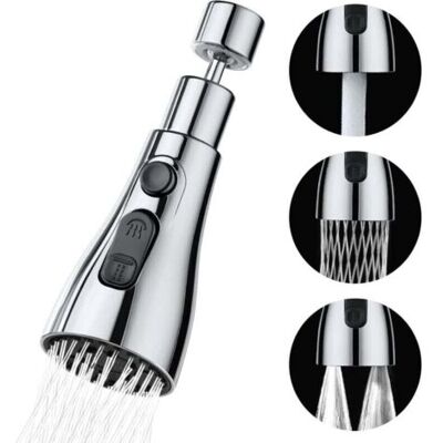 ABYSSE Douchette Evier Cuisine Robinet 360 Degres(argent), 3 Modes Embout Robinet Cuisine Avec Aerateur, Mitigeur Evier Cuisine Tete De Robinet Rotative, Adaptateur Robinet Universal Orientable - Publicité ABYSSE Douchette Evier Cuisine Robinet 360 Degres(argent), 3 Modes Embout Robinet Cuisine Avec Aerateur, Mitigeur Evier Cuisine Tete De Robinet Rotative, Adaptateur Robinet Universal Orientable - Publicité
