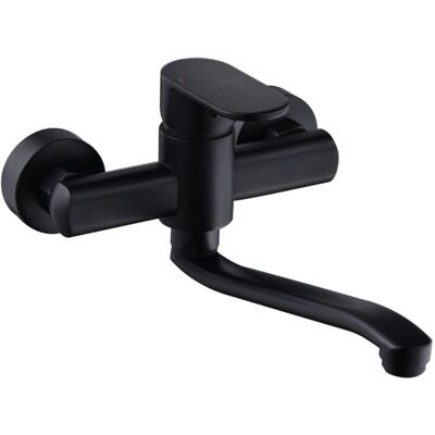 Scotch Robinet Mural Pour Évier De Cuisine Pivotant À 360° En Acier Inoxydable, Bec Réglable, Levier Unique, Bras Pivotant De 20 Cm Inclus, Noir - Publicité Scotch Robinet Mural Pour Évier De Cuisine Pivotant À 360° En Acier Inoxydable, Bec Réglable, Levier Unique, Bras Pivotant De 20 Cm Inclus, Noir - Publicité