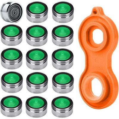 BRAST Ymyny 15pcs Mousseur Robinet Economiseur D'Eau M24 Embout Brise Jet Robinet Cuisine Matériel +1pc Aérateur Robinet Universel Pour Mitigeur D'Evier De Cuisine Et De Lavabo De Salle De Bain - Publicité BRAST Ymyny 15pcs Mousseur Robinet Economiseur D'Eau M24 Embout Brise Jet Robinet Cuisine Matériel +1pc Aérateur Robinet Universel Pour Mitigeur D'Evier De Cuisine Et De Lavabo De Salle De Bain - Publicité