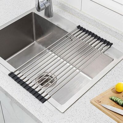 GRASSLIN Egouttoir Vaisselle Sur Evier,egoutoire Cuisine Pliable Et Amovible Au-dessus De L'Évier,matériau En Acier Inoxydable - Pour Tasses,fruits,légumes,super Organiseur (noir 43 X 23)'parent'-'- - Publicité GRASSLIN Egouttoir Vaisselle Sur Evier,egoutoire Cuisine Pliable Et Amovible Au-dessus De L'Évier,matériau En Acier Inoxydable - Pour Tasses,fruits,légumes,super Organiseur (noir 43 X 23)'parent'-'- - Publicité