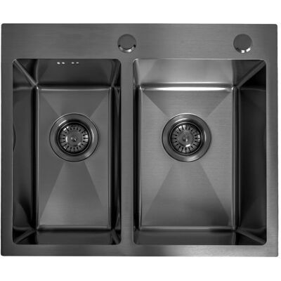 Rea Évier En Acier Toby Black Sans Robinet De Cuisine 56x48x21 Cm - Publicité Rea Évier En Acier Toby Black Sans Robinet De Cuisine 56x48x21 Cm - Publicité