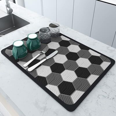 PELTOR 30 X 40cm Tapis Egouttoir, Tapis De Séchage En Boue De Diatomées Tapis Égouttoir Vaisselle Absorbant Séchage Rapide Pour Ustensiles De Cuisine Comptoir D'Evier De Cuisine - Publicité PELTOR 30 X 40cm Tapis Egouttoir, Tapis De Séchage En Boue De Diatomées Tapis Égouttoir Vaisselle Absorbant Séchage Rapide Pour Ustensiles De Cuisine Comptoir D'Evier De Cuisine - Publicité