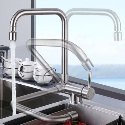 Generic Robinet De Cuisine Rabattable Avec 2 Fonctions De Jet Et Rotation À 360°. Robinet D'Évier Rabattable - Publicité Generic Robinet De Cuisine Rabattable Avec 2 Fonctions De Jet Et Rotation À 360°. Robinet D'Évier Rabattable - Publicité