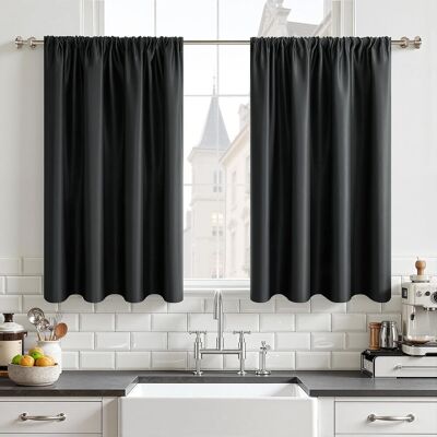 GRASSLIN Lot De 2 Rideau, 60x120 Cm, Thermique Isolant, Occultant, Polyester, Cuisine Sous Évier - Publicité GRASSLIN Lot De 2 Rideau, 60x120 Cm, Thermique Isolant, Occultant, Polyester, Cuisine Sous Évier - Publicité