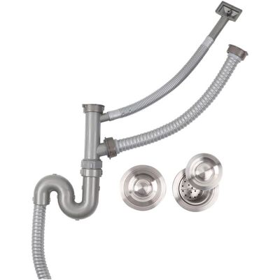 MOXIE Tuyau Évier Double Réservoir Raccords De Tuyau Extensible Evier De Cuisine Flexible Tuyau De Vidange Siphon S Siphon Salle De Bains Vidange Plomberie - Publicité MOXIE Tuyau Évier Double Réservoir Raccords De Tuyau Extensible Evier De Cuisine Flexible Tuyau De Vidange Siphon S Siphon Salle De Bains Vidange Plomberie - Publicité