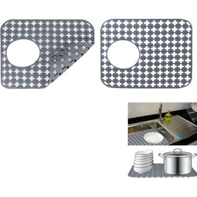 Melissa 2 Pièces Tapis Evier Cuisine, Tapis D'Évier En Silicone Pliables Antidérapants, Protege Évier De Cuisine, Tapis Fond Evier Cuisine Pour Éviers En Acier Inoxydable/céramique (gris, 35 X 30 Cm) - Publicité Melissa 2 Pièces Tapis Evier Cuisine, Tapis D'Évier En Silicone Pliables Antidérapants, Protege Évier De Cuisine, Tapis Fond Evier Cuisine Pour Éviers En Acier Inoxydable/céramique (gris, 35 X 30 Cm) - Publicité