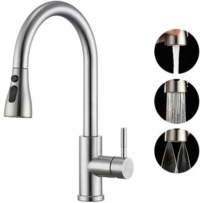 OEM Robinet Cuisine Avec Douchette Extractible, Mitigeur Cuisine Acier Inoxydable 304, Haut Bec Robinetterie Evier Rotatif À 360° En 3 Modes De Réglage, Finition Brossée, Froid & Chaud Disponible - Publicité OEM Robinet Cuisine Avec Douchette Extractible, Mitigeur Cuisine Acier Inoxydable 304, Haut Bec Robinetterie Evier Rotatif À 360° En 3 Modes De Réglage, Finition Brossée, Froid & Chaud Disponible - Publicité