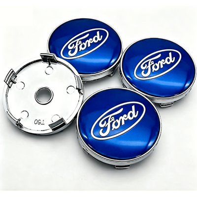 OEM Un Jeu De Quatre Enjoliveurs Centraux De 60 Mm Pour Ford, Bleus. Publicité OEM Un Jeu De Quatre Enjoliveurs Centraux De 60 Mm Pour Ford, Bleus. Publicité