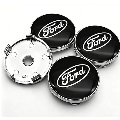 OEM Un Jeu De Quatre Enjoliveurs Centraux De 60 Mm Pour Ford, Noirs. Publicité OEM Un Jeu De Quatre Enjoliveurs Centraux De 60 Mm Pour Ford, Noirs. Publicité