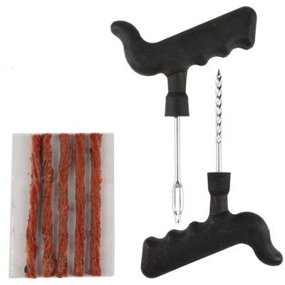OEM Kit De Reparation Avec Mèches Pour Pneu,pour Crevaison De Pneus De Voiture/camionnette.etc - Kit De Réparation + Recharge Automobile (kit Avec 10 Meches) - Publicité OEM Kit De Reparation Avec Mèches Pour Pneu,pour Crevaison De Pneus De Voiture/camionnette.etc - Kit De Réparation + Recharge Automobile (kit Avec 10 Meches) - Publicité