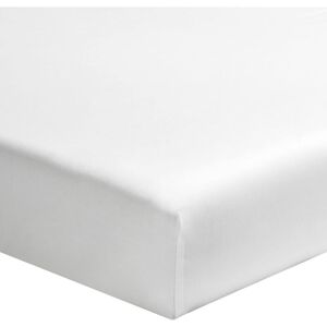 Terre De Nuit - Drap housse blanc 100% satin de coton bonnet 30 cm 120x190 cm - Blanc - Publicité