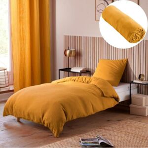 CDAFFAIRES L'Effet Papillon - Pack Housse De Couette 140 X 200 Cm Gaze De Coton + Drap Housse 90x190 Jaune - Publicité CDAFFAIRES L'Effet Papillon - Pack Housse De Couette 140 X 200 Cm Gaze De Coton + Drap Housse 90x190 Jaune - Publicité
