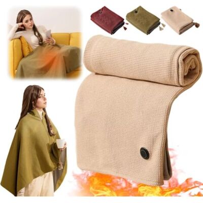 ABYSSE Châle Chauffant – Couverture Électrique En Coton Usb 150 X 80 Cm, 3 Niveaux De Chaleur, Bouton De Contrôle Automatique, Couverture Thermique Chaude Couverture De Camping Chauffante Douce, Beige - Publicité ABYSSE Châle Chauffant – Couverture Électrique En Coton Usb 150 X 80 Cm, 3 Niveaux De Chaleur, Bouton De Contrôle Automatique, Couverture Thermique Chaude Couverture De Camping Chauffante Douce, Beige - Publicité