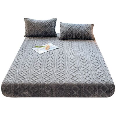 FANGMEDIA Housse De Matelas En Taffetas Pièce Unique Couvre-lit En Velours De Lait Chaud D'Hiver Protège-matelas Antidérapant De Couleur Unie - Publicité FANGMEDIA Housse De Matelas En Taffetas Pièce Unique Couvre-lit En Velours De Lait Chaud D'Hiver Protège-matelas Antidérapant De Couleur Unie - Publicité