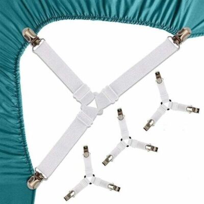 OEM 4 Pièces Sangles Pour Draps De Lit Attache Drap Housse Triangle Attache Matelas Élastique Tendeur De Draps Réglable Bretelles Sangle Pour Matelas,blanc - Publicité OEM 4 Pièces Sangles Pour Draps De Lit Attache Drap Housse Triangle Attache Matelas Élastique Tendeur De Draps Réglable Bretelles Sangle Pour Matelas,blanc - Publicité