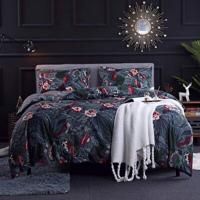 OEM Housse De Couette 200x200 Cm Bleu Nuit – Motif Floral Rose – Parure De Lit Réversible Avec 2 Taies D'Oreiller 50x75 Cm – Microfibre Tissée Serrée - Publicité OEM Housse De Couette 200x200 Cm Bleu Nuit – Motif Floral Rose – Parure De Lit Réversible Avec 2 Taies D'Oreiller 50x75 Cm – Microfibre Tissée Serrée - Publicité