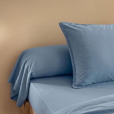 Taie De Traversin Coton Lavé - Someo Bleu 140 Cm - Celeste - Publicité Taie De Traversin Coton Lavé - Someo Bleu 140 Cm - Celeste - Publicité