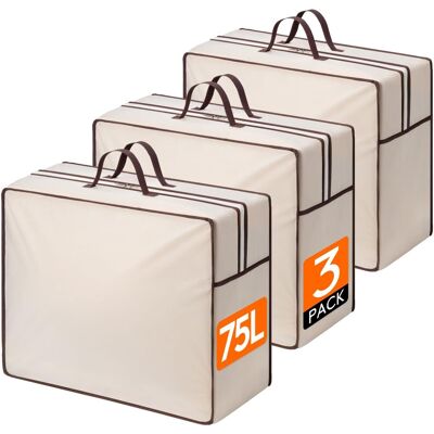 OEM Sacs De Rangement Avec Fermeture Éclair Pour Couettes, Housse De Rangement Vêtements, Rangement Sous Lit, Sac Déménagement Pour Vêtements, Couvertures, Oreillers, 75 L, Lot De 3 - Publicité OEM Sacs De Rangement Avec Fermeture Éclair Pour Couettes, Housse De Rangement Vêtements, Rangement Sous Lit, Sac Déménagement Pour Vêtements, Couvertures, Oreillers, 75 L, Lot De 3 - Publicité