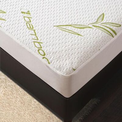 COTON PUR Protège Matelas "bambou" Imperméable 90 X 200 Cm Bonnet 35 Cm - Blanc - - Publicité COTON PUR Protège Matelas "bambou" Imperméable 90 X 200 Cm Bonnet 35 Cm - Blanc - - Publicité