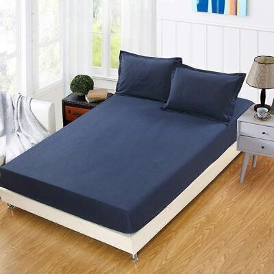 LEDE Drap-housse 150x200 Cm, Bonnet 30 Cm, Protection De Matelas, Parure De Lit En Polyester, Bleu (taie D'Oreiller Non Comprise) - Publicité LEDE Drap-housse 150x200 Cm, Bonnet 30 Cm, Protection De Matelas, Parure De Lit En Polyester, Bleu (taie D'Oreiller Non Comprise) - Publicité