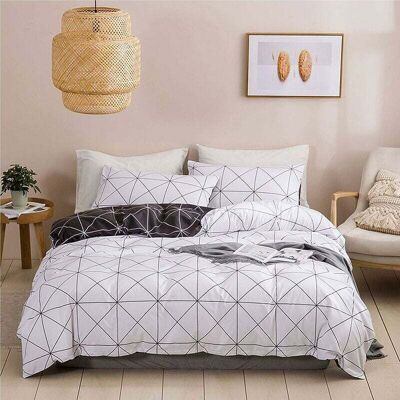 OEM Parure De Lit Adulte Housse De Couette Fermeture Eclair Sets De Housses De Couettes Géométrique Blanc Gris Noir(blanc.220x240cm) -inhhub - Publicité OEM Parure De Lit Adulte Housse De Couette Fermeture Eclair Sets De Housses De Couettes Géométrique Blanc Gris Noir(blanc.220x240cm) -inhhub - Publicité