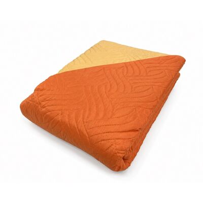 TEX FAMILY Art Couvre-lit Matelassé Bicolore En Microfibre Manopesca Printemps Été Cm. 250x250 Orange - Publicité TEX FAMILY Art Couvre-lit Matelassé Bicolore En Microfibre Manopesca Printemps Été Cm. 250x250 Orange - Publicité
