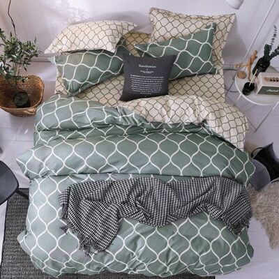 OEM Parure De Lit 200x200 Cm – Housse De Couette En Microfibre 100% – 2 Taies D'Oreiller 50x75 Cm – Style Nordique Vert Foncé - Publicité OEM Parure De Lit 200x200 Cm – Housse De Couette En Microfibre 100% – 2 Taies D'Oreiller 50x75 Cm – Style Nordique Vert Foncé - Publicité