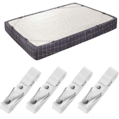 ABYSSE (lot De 4 Courts Blancs) Sangles De Support De Drap De Lit - Clips De Drap-housse Réglables Bretelles De Fixation De Drap De Lit Support De Pince Élastique Utilisé Pour Les Draps De Lit, Les Housses D - Publicité ABYSSE (lot De 4 Courts Blancs) Sangles De Support De Drap De Lit - Clips De Drap-housse Réglables Bretelles De Fixation De Drap De Lit Support De Pince Élastique Utilisé Pour Les Draps De Lit, Les Housses D - Publicité
