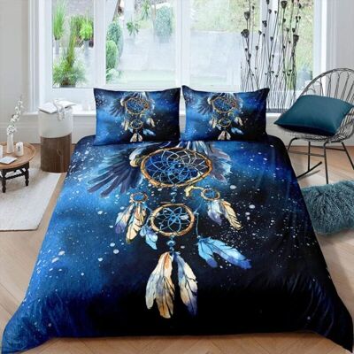 OEM Parure De Lit 220x240 Adulte Attrape-rêves Bleu Microfibre Douce Respirante 3 Pièces, 1 Housse Couette 220x240 Cm Avec Fermetureéclair + 2 Taies D'Oreiller - Publicité OEM Parure De Lit 220x240 Adulte Attrape-rêves Bleu Microfibre Douce Respirante 3 Pièces, 1 Housse Couette 220x240 Cm Avec Fermetureéclair + 2 Taies D'Oreiller - Publicité