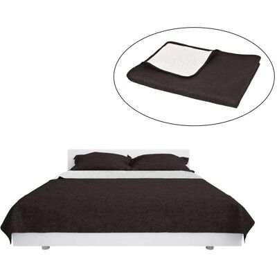 DESIGN IN Couvre-lit À Double Face Matelassé 220 X 240 Cm Crème Et Marron - Publicité DESIGN IN Couvre-lit À Double Face Matelassé 220 X 240 Cm Crème Et Marron - Publicité