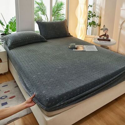 FANGMEDIA Housse De Matelas En Velours De Haricot Couvre-lit En Velours De Lait Protège-matelas En Velours Cristal Alèse Kit Anti-poussière En Pur Coton - Publicité FANGMEDIA Housse De Matelas En Velours De Haricot Couvre-lit En Velours De Lait Protège-matelas En Velours Cristal Alèse Kit Anti-poussière En Pur Coton - Publicité