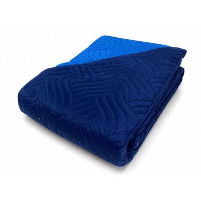 TEX FAMILY Art Couvre-lit Matelassé Bicolore En Microfibre Manopesca Printemps Été Cm. 210x250 Bleu - Publicité TEX FAMILY Art Couvre-lit Matelassé Bicolore En Microfibre Manopesca Printemps Été Cm. 210x250 Bleu - Publicité