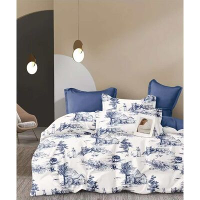 UNIVERS DECOR Parure De Couette "imprimé Double Face" Percale De Coton Peigné 80 Fils/cm² Pour Lit 140 À 160 - Th-22-25 - - Publicité UNIVERS DECOR Parure De Couette "imprimé Double Face" Percale De Coton Peigné 80 Fils/cm² Pour Lit 140 À 160 - Th-22-25 - - Publicité