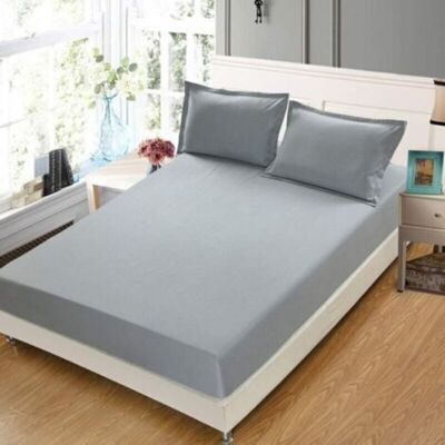 SANS MARQUE Drap Housse, 180 X 200 Cm, Enveloppe 30 Cm, Protège-matelas En Polyester, Gris - Publicité SANS MARQUE Drap Housse, 180 X 200 Cm, Enveloppe 30 Cm, Protège-matelas En Polyester, Gris - Publicité